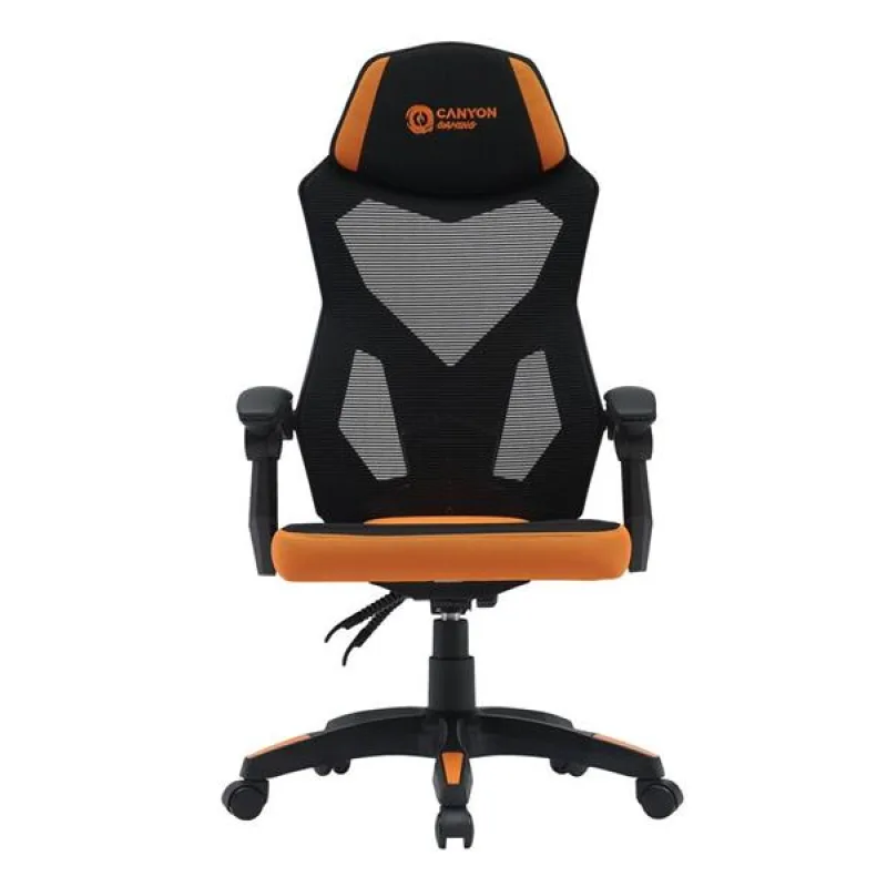 Canyon MCH02, Wave, herné kreslo s poťahom zo sieťoviny, čierno-oranžové…