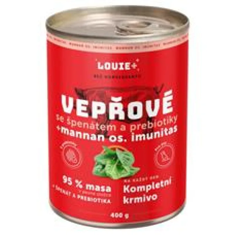 Louie konz.pro psy vepřové,špenát,prebiotika 400g