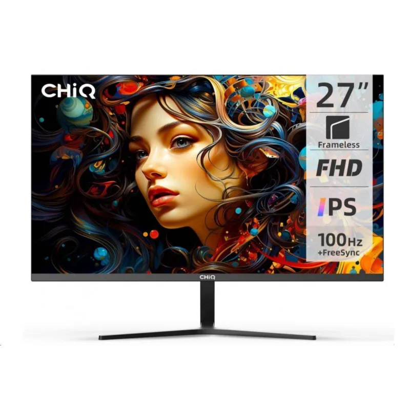 CHiQ 27" UltraSlim monitor 27F650R FHD, 100 Hz, Frameless, repro, černý…