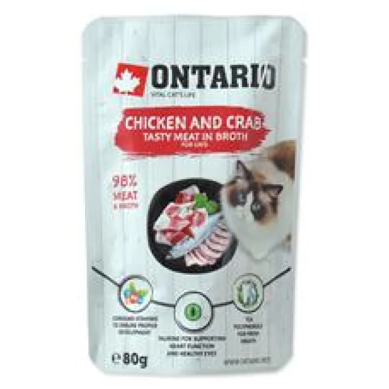 Kapsička ONTARIO Cat Chicken and Crab in Broth 80 g