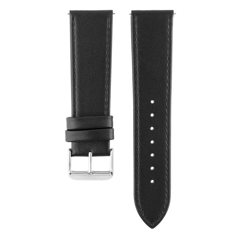 MPM Unisex kožený řemínek na hodinky RB.15894 (22 mm) - černý RB.15894.2220.9090.L1