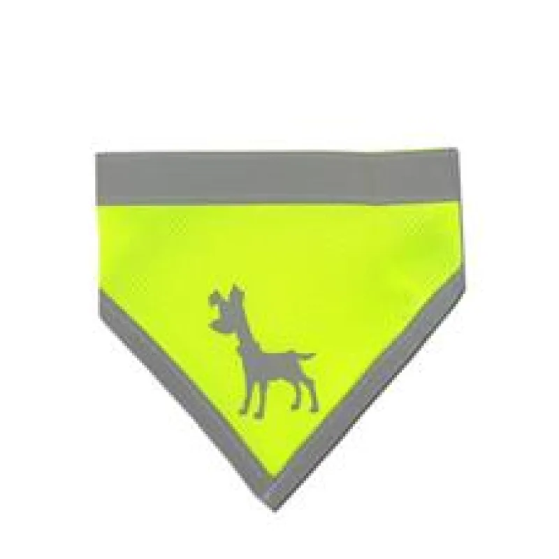 Alcott reflexní šátek pro psy, žlutý velikost M