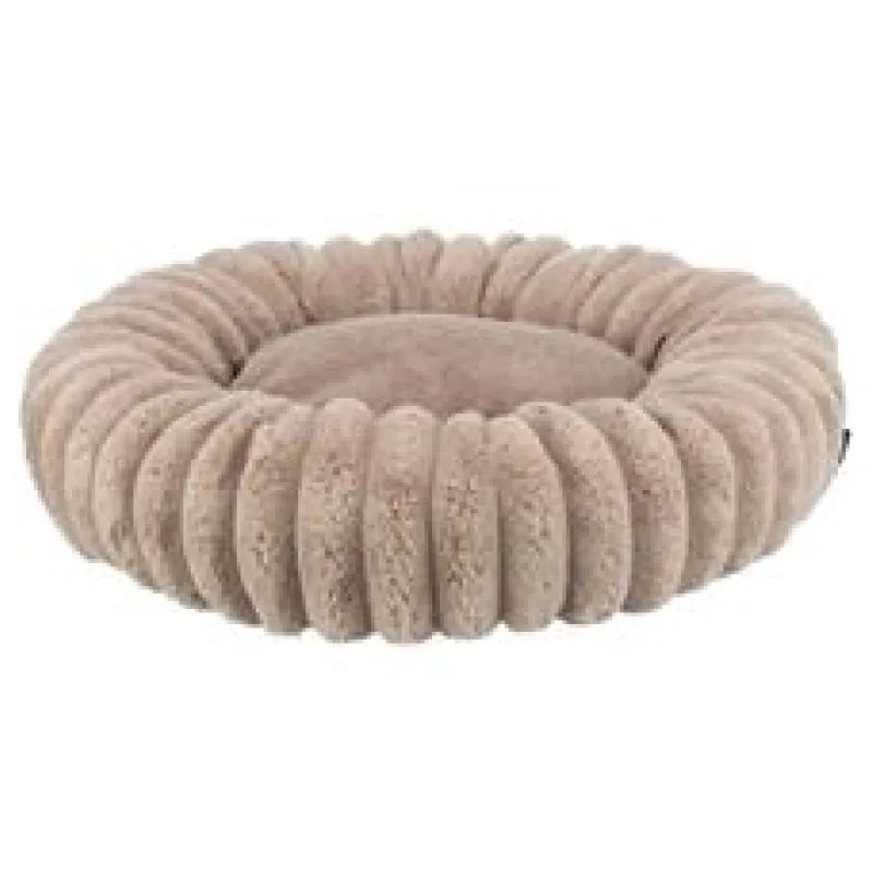 Kulatý pelech LONNI, sametový manšestr, světlehnědá 60 cm