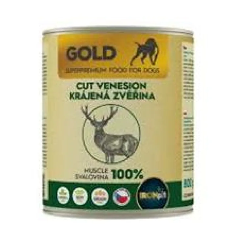 IRONpet Gold Dog Zvěřina krájená svalovina, konzerva 400g