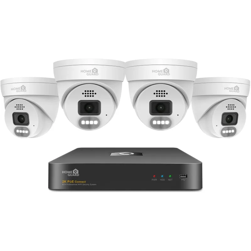 iGET HOMEGUARD HGNVK84804 - kamerový PoE set 2K NVR 8CH + 4x venkovní…