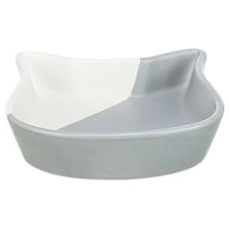 Miska tvar kočičí hlavy, 0,2 l/ ⌀ 13 cm, šedá/bílá 1 ks