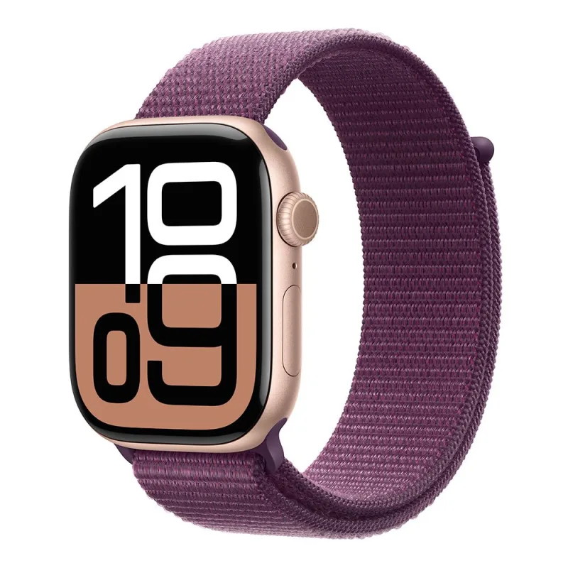 Apple Watch Series 10 GPS 46mm Rose Gold Aluminium Case with Plum Sport…