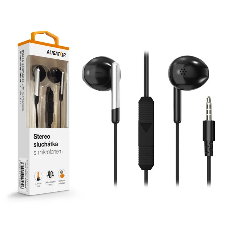 ALIGATOR AE008/ Stereo/ Jack/ Drôt/ Čierna AE008BK