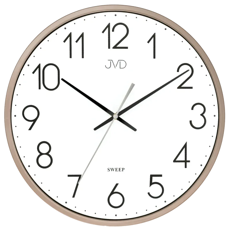 JVD Hnědé nástěnné tiché netikající hodiny JVD HX8016.2