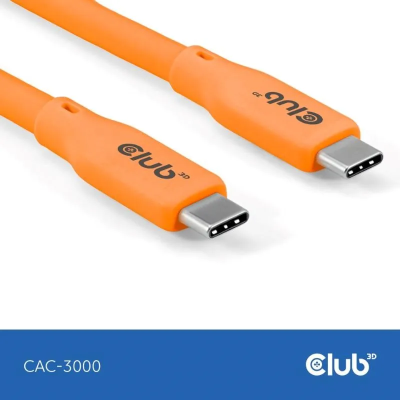Club3D Kabel USB-C 4.0, 20Gbps, 4K60Hz, PD 240W, 2m, oranžová CAC…