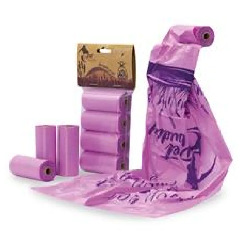 PetBuddy sáčky na exkrementy LEVANDULE 4 role/ á 20 sáčků s potiskem a vůní 4 role/ á 20 sáčků s potiskem a vůní