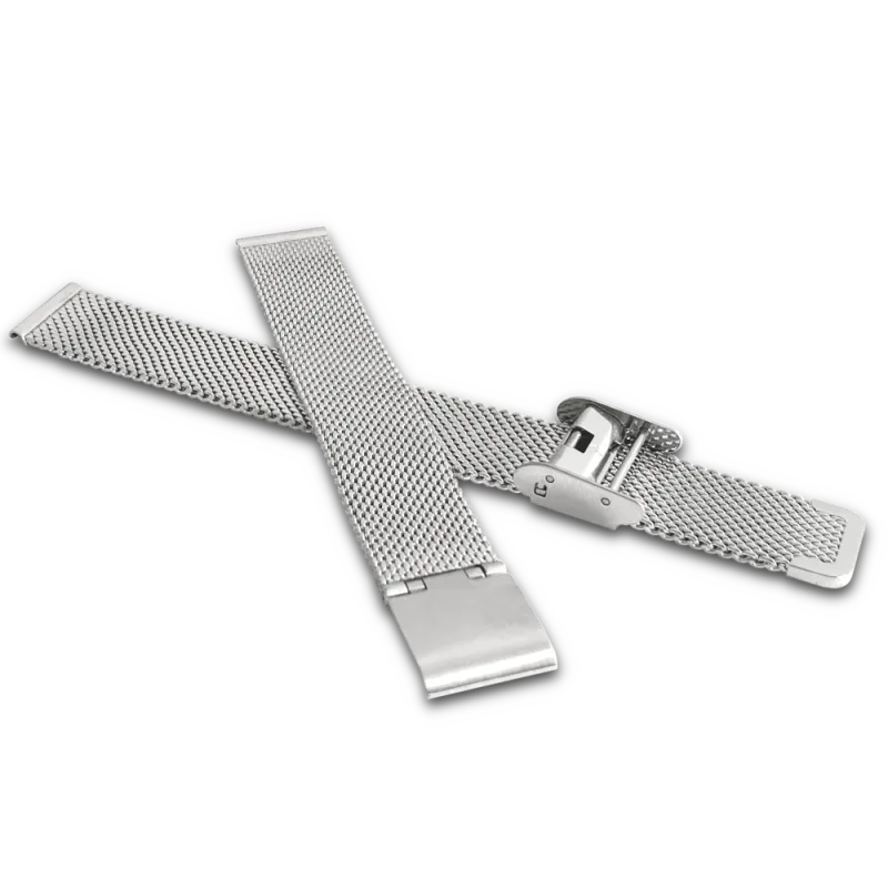 MINET Stříbrný kovový tah MESH Band Silver - 16 MPSNS16