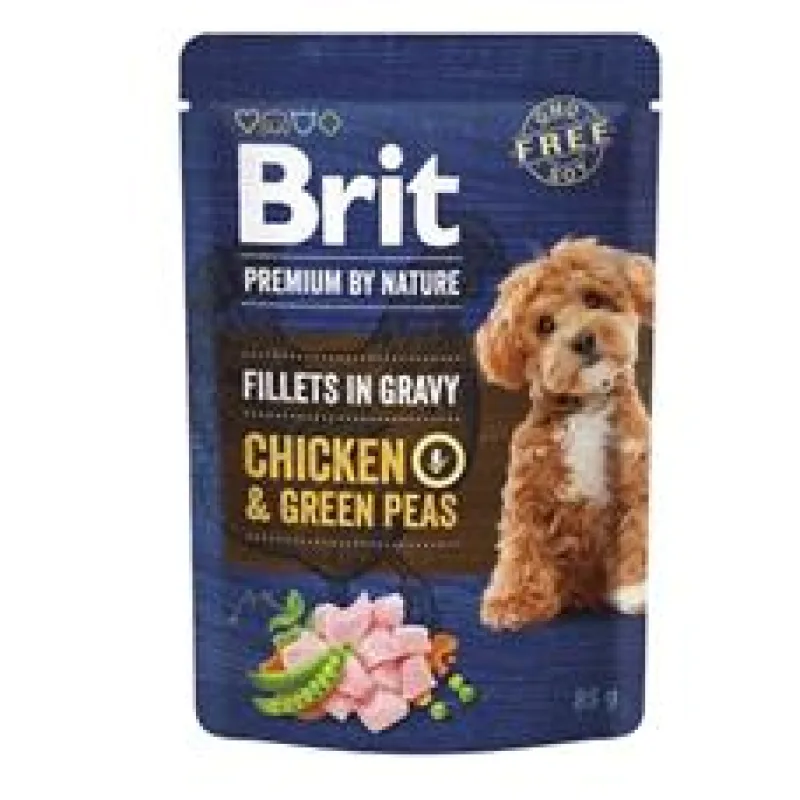 Brit Premium Dog Fillets Gravy Chicken&Green Peas 85g