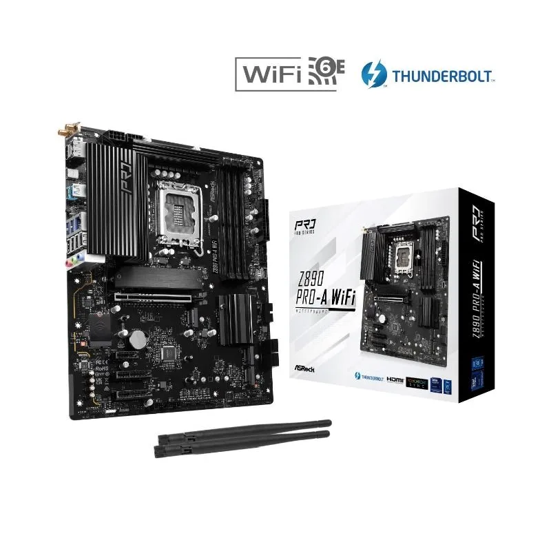 ASRock MB Sc LGA1851 Z890 PRO-A WIFI, Intel Z890, 4xDDR5, 1xDP, …