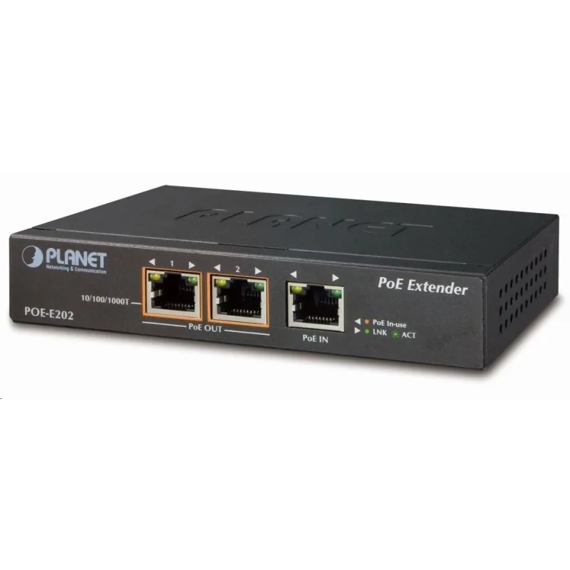 Planet POE-E202 PoE extender, 1xPoE-in, 2xPoE-out 25W, 802.3at/ af, …