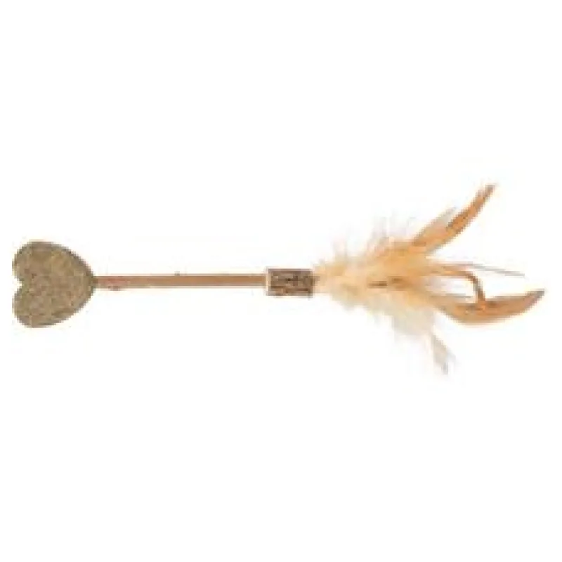 Lízátko SRDCE s Matatabi a peřím, 23 cm 1 ks