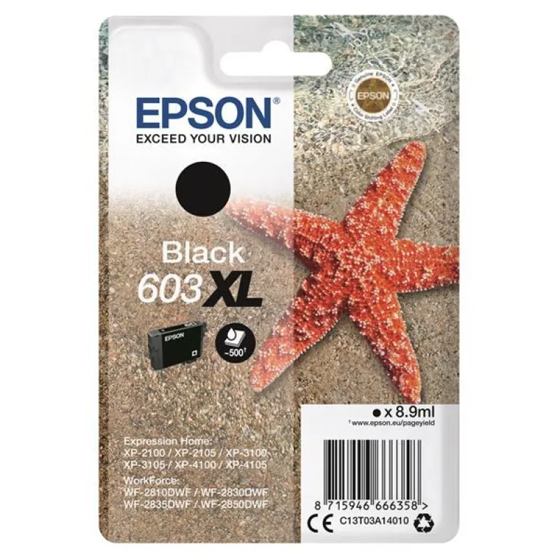Čierny atrament EPSON Singlepack "Starfish" Black 603XL C13T03A14010