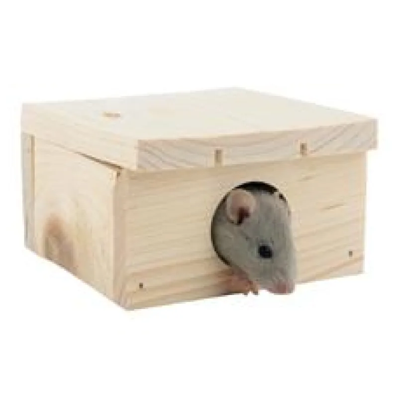 Domek dřevo křeček, myš rovná střecha 10 x 6 x 10 cm 1 ks