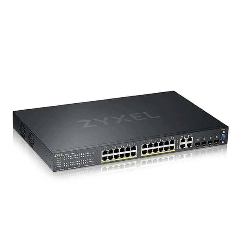 Zyxel GS2220-28HP, 24-port GbE L2 PoE Switch with GbE Uplink…