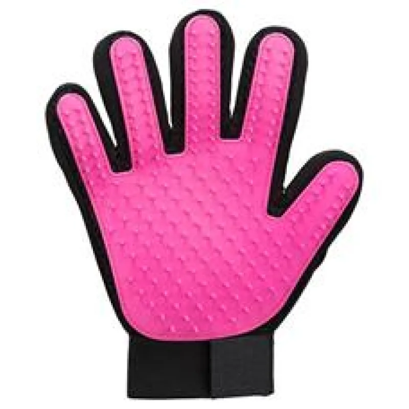 Rukavice k péči o srst, 16 x 24 cm, síťovina/TPR, růžová 1 ks růžová