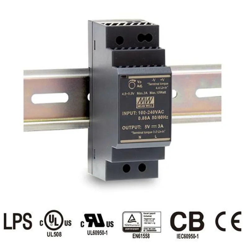 MEANWELL - HDR-30-12 - Priemyselný napájací spínaný zdroj 12V 30W na DIN…