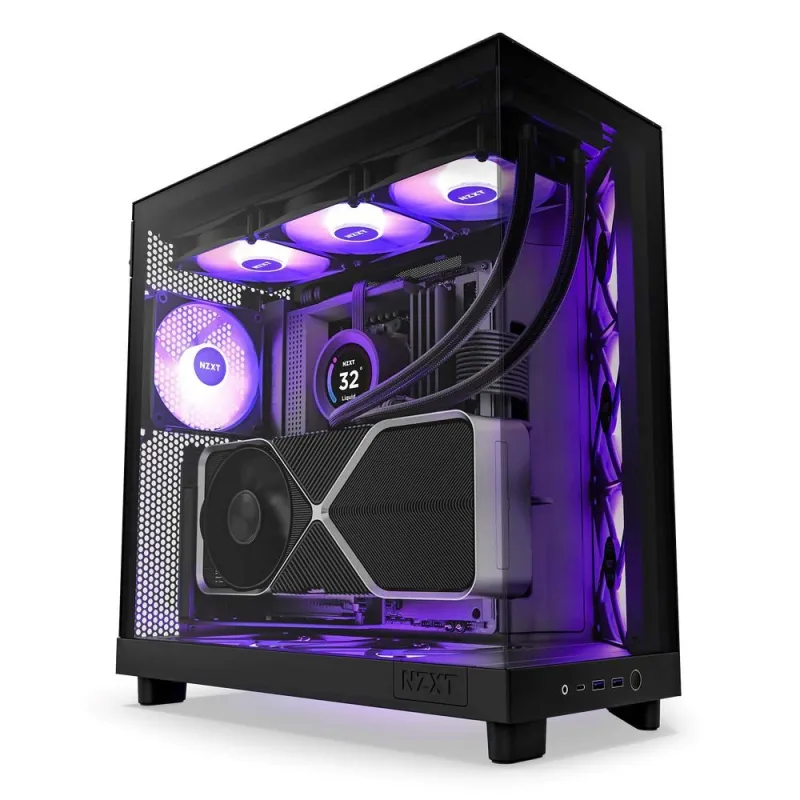 NZXT skříň H6 Flow RGB dvoukomorová / MidT / 3x120mm RGB fan / 2xUSB 3…