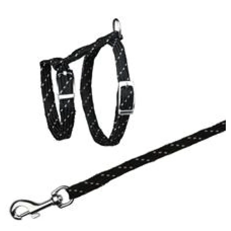 Nylonový postroj reflexní pro koťata 18-35 cm/10 mm, 1,3 m