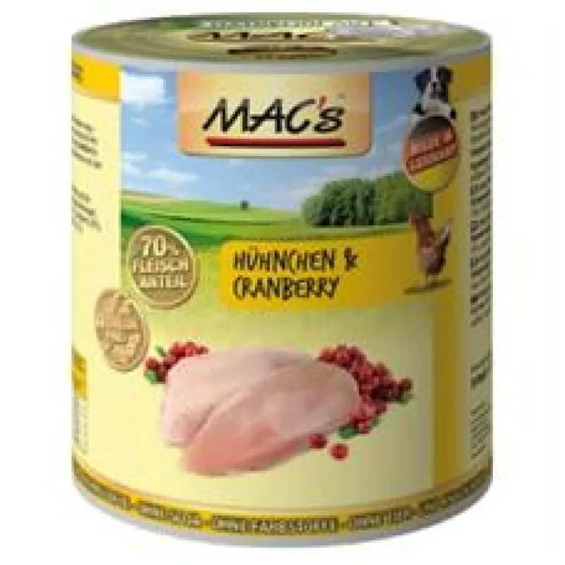Konz. MACs Dog KUŘE a BRUSINKA 400 g