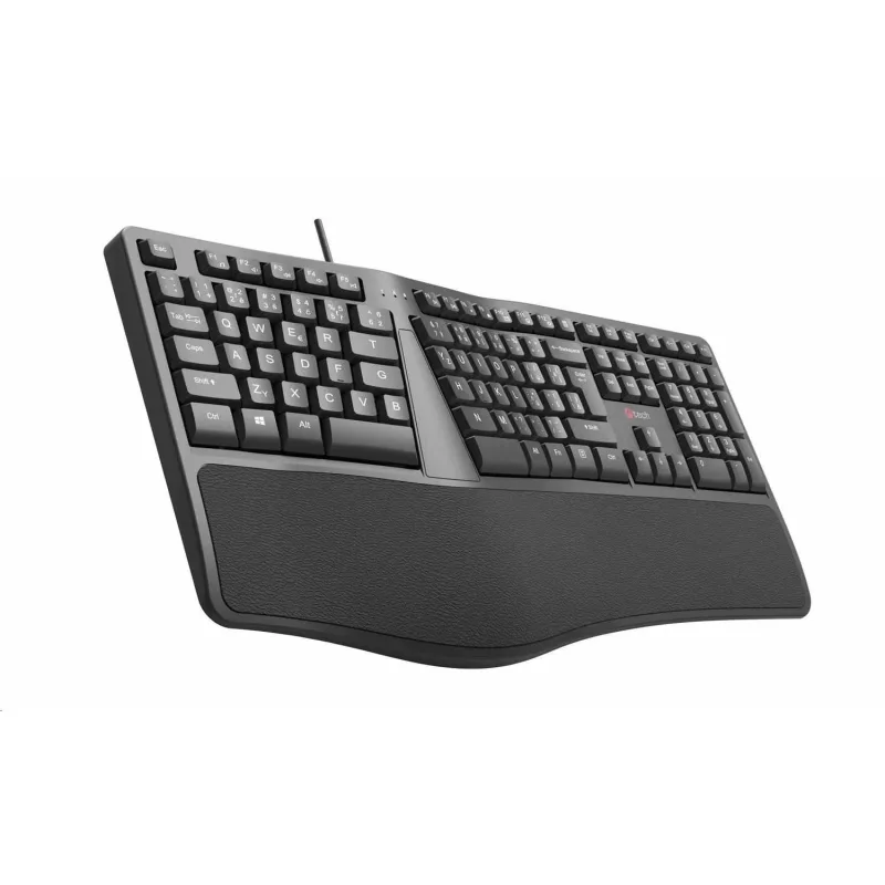 C-TECH Klávesnice KB-113E USB, ERGO,   černá, CZ/ SK KB-113E