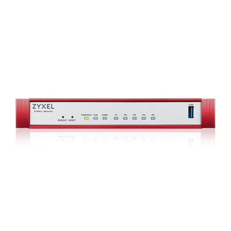 Zyxel USG FLEX 50 HP, 5 Gigabit user-definable ports, 1*1G PoE+, 1*USB…