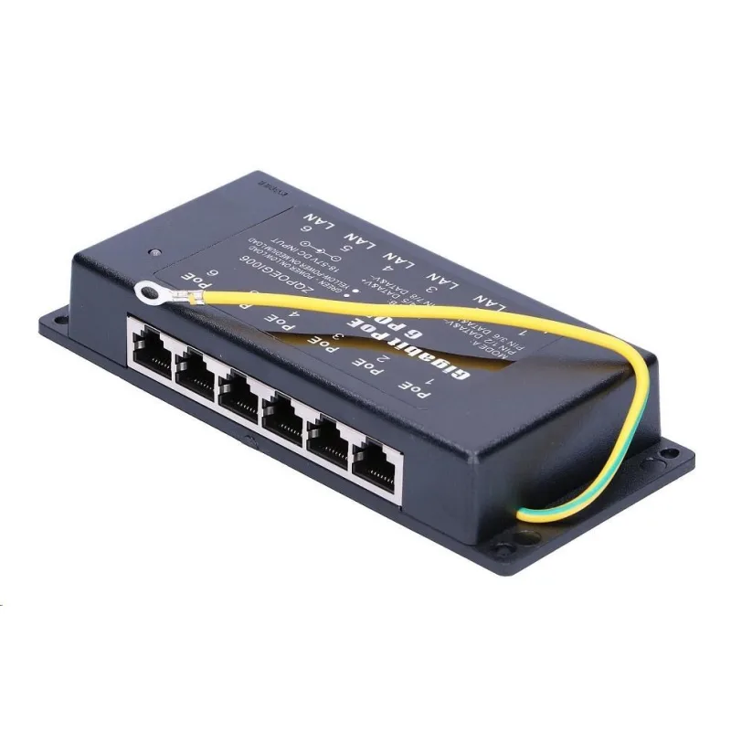 POE injektor aktivní/ pasivní - 6x 1 Gb/ s, stíněný, 802.3af/ at INJ…