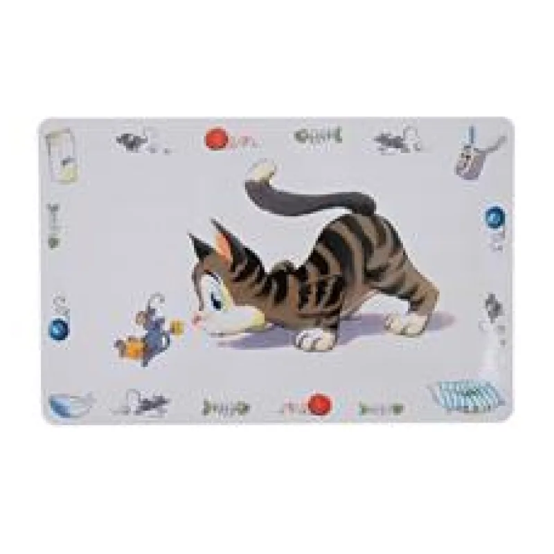 Prostírání bílé s kočkou a myší 44x28 cm