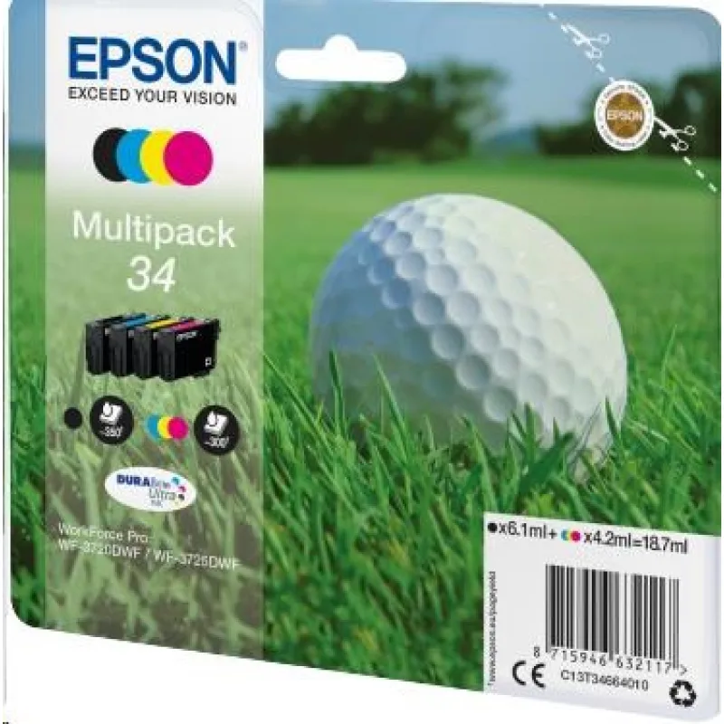 Atrament EPSON Multipack 4-farebný "Golf" 34 DURABrite Ultra Ink…