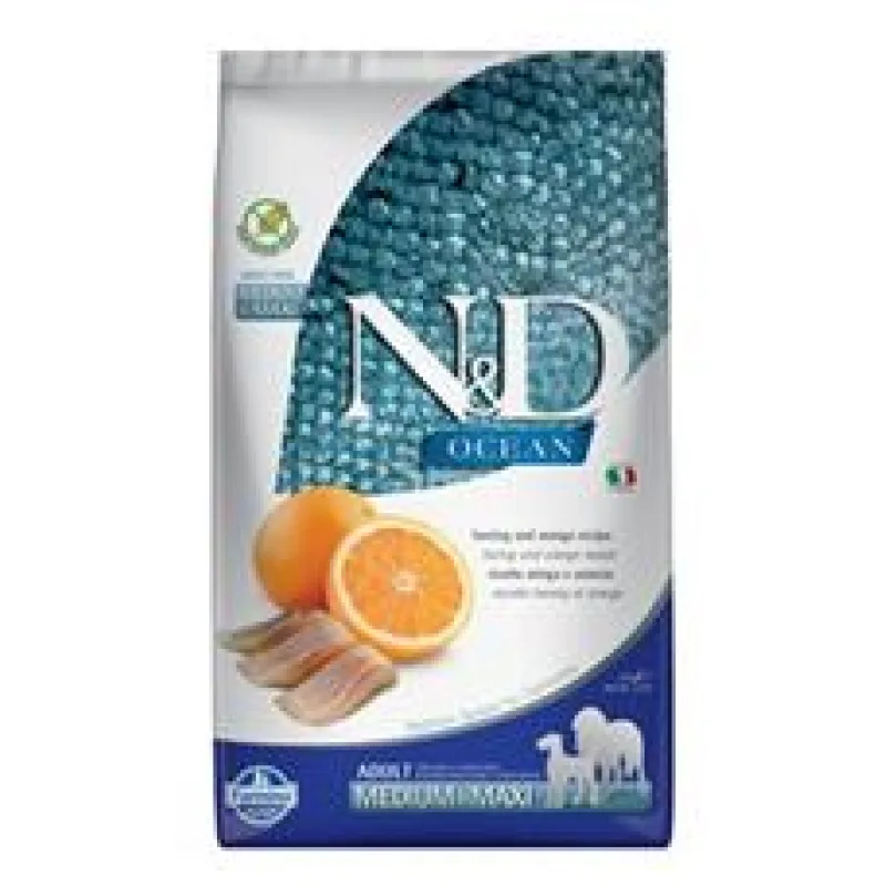 N&D OCEAN DOG Adult M/L Herring & Orange 12 kg