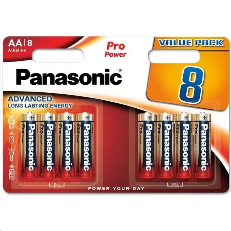 PANASONIC Alkalické baterie Pro Power LR6PPG/8BW AA 1,5V (Blistr 8ks)…