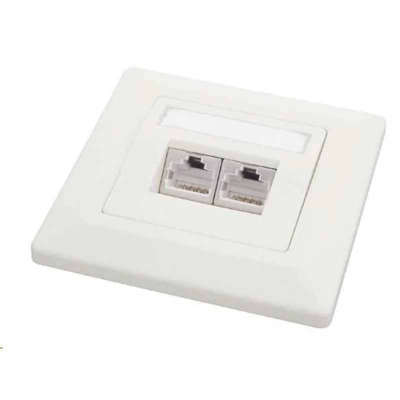 Solarix Zásuvka CAT5E STP 2 x RJ45 pod omietku biela SX9-2-5E-STP-WH…