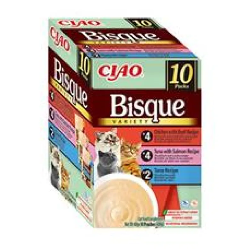 Churu Cat BOX Bisque Chick.Beef&Tun.Salmon&Tuna 10x40g