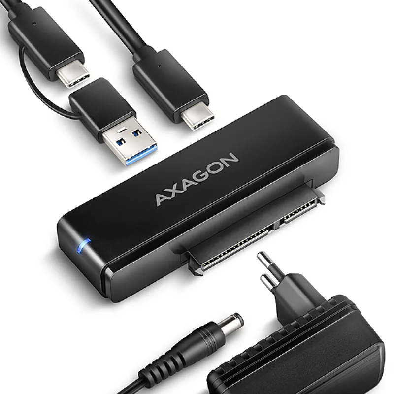 AXAGON ADSA-FPX, USB-C 10Gbps - SATA 6G, 2.5 "/ 3.5" SSD / HDD FAST PORT…