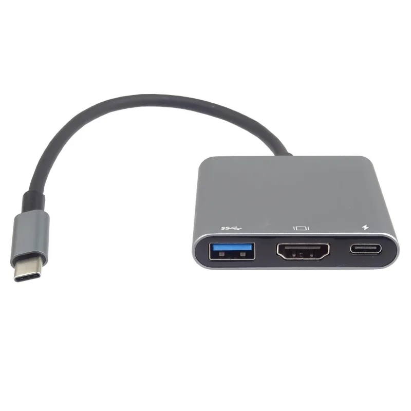 PremiumCord Adaptér USB-C na HDMI + USB3.0 + PD, rozlišení 4K a FULL HD…
