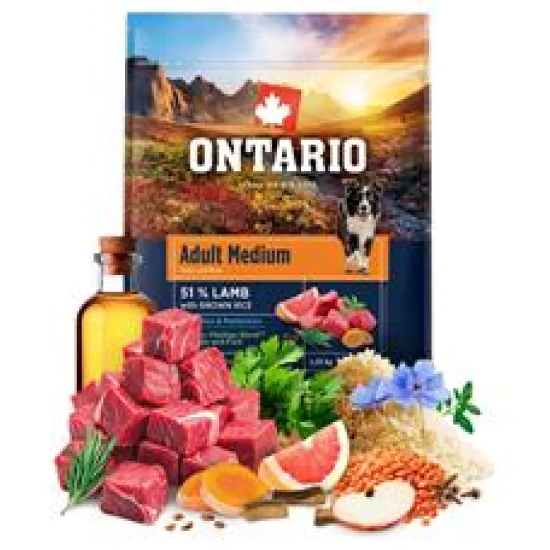 Ontario Adult Medium Lamb & Brown Rice 12kg