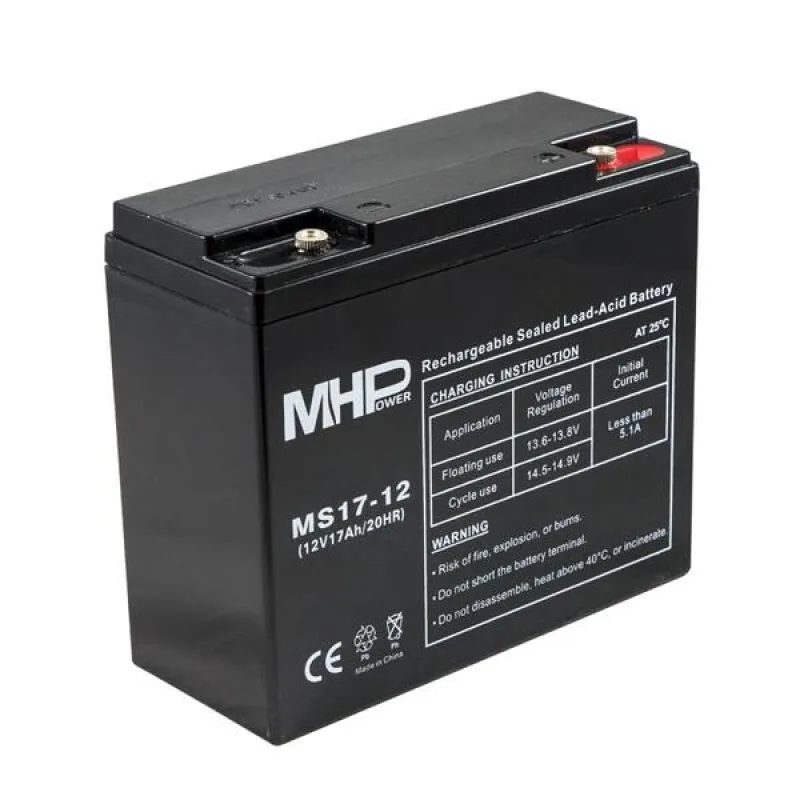 Pb akumulátor MHPower VRLA AGM 12V/ 17Ah (MS17-12) MS17-12