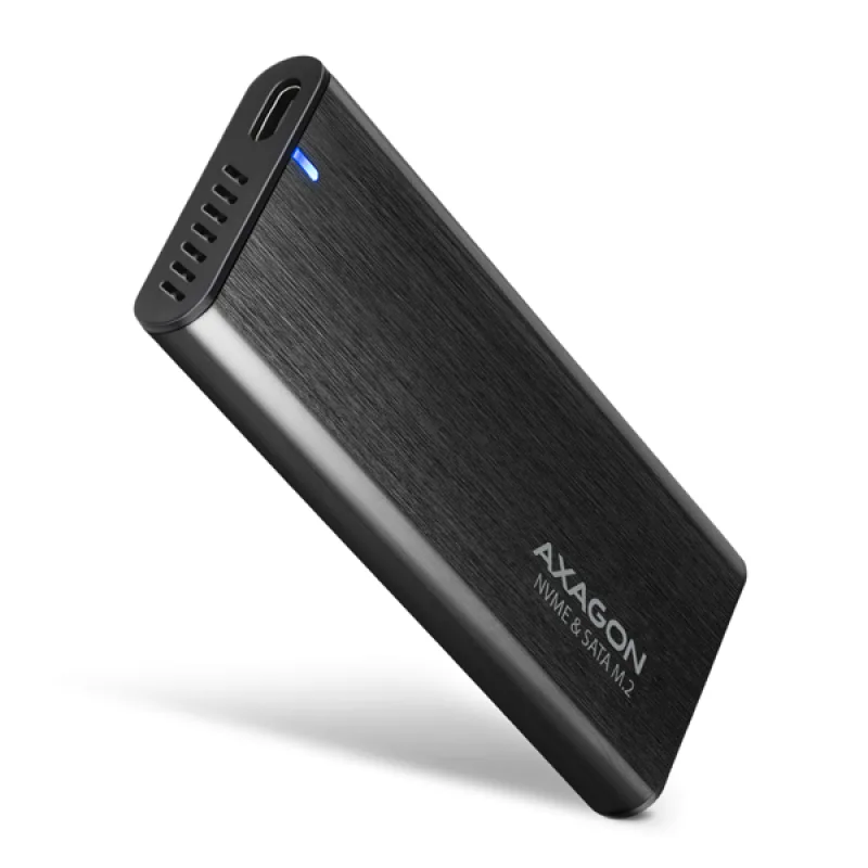AXAGON EEM2-SB2, USB-C 3.2 Gen 2 - M.2 NVMe & SATA SSD kovový RAW box,…