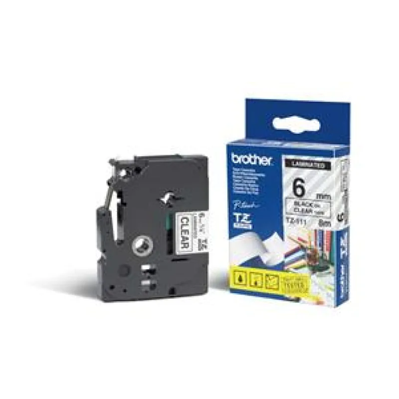 TZE-111, priesvitná/ čierna, 6mm TZE111