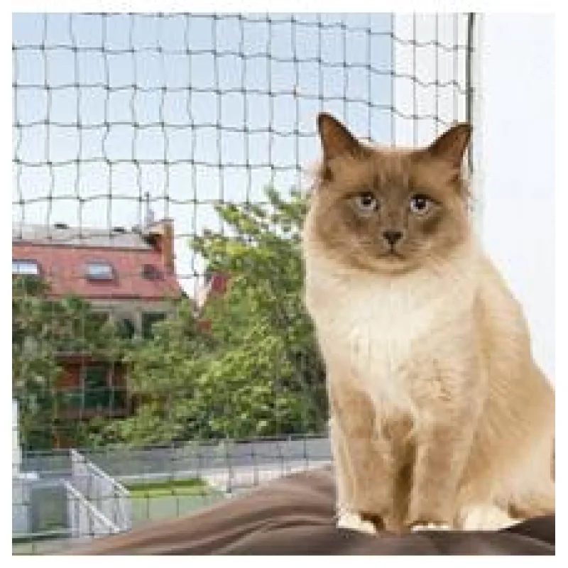 Ochranná síť pro kočky, tkaný drát, olivová 4x3 m