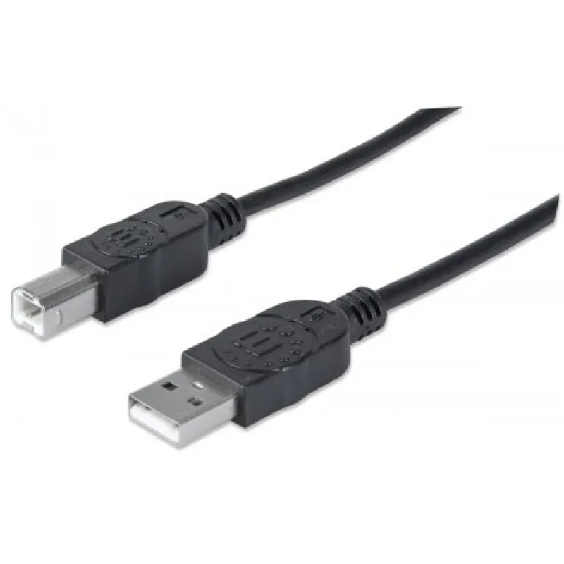 MANHATTAN USB kábel 2.0 Kábel A-B 3 m, čierny 333382