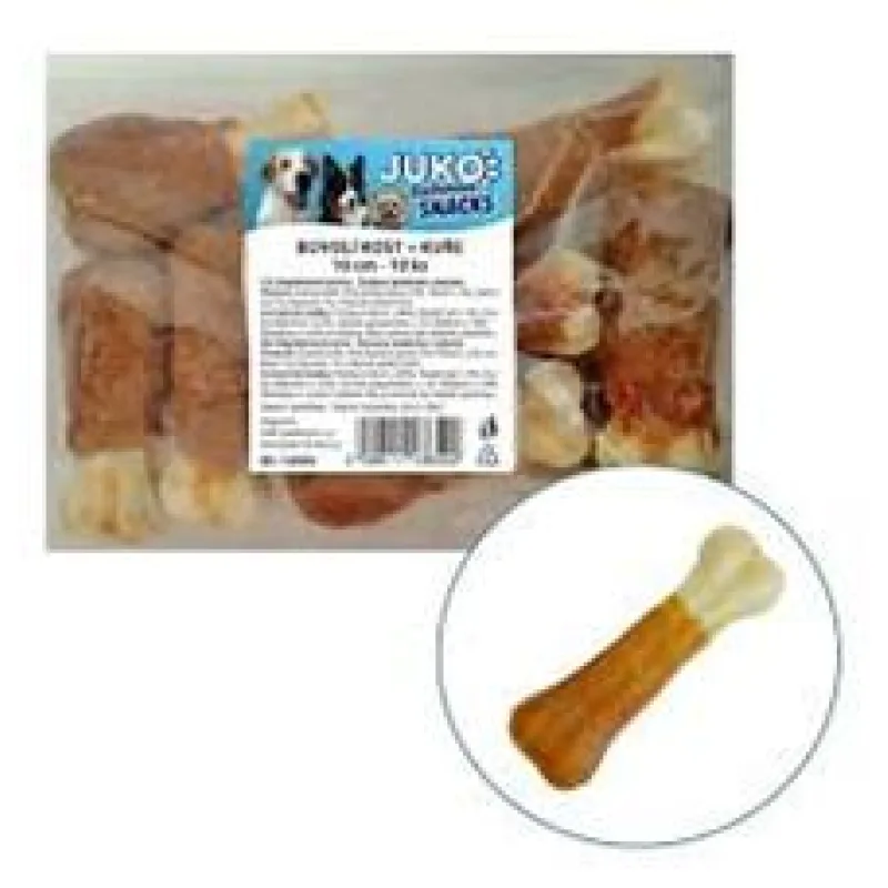 Kost buvolí s kuřecím masem JUKO Snacks 7,5 cm 7,5cm/10ks
