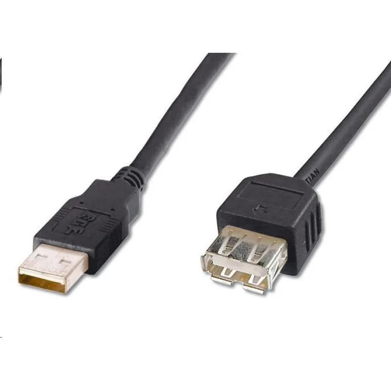 PREMIUMCORD USB 2.0 predlžovací kábel, A-A, 5 m čierny kupaa5bk