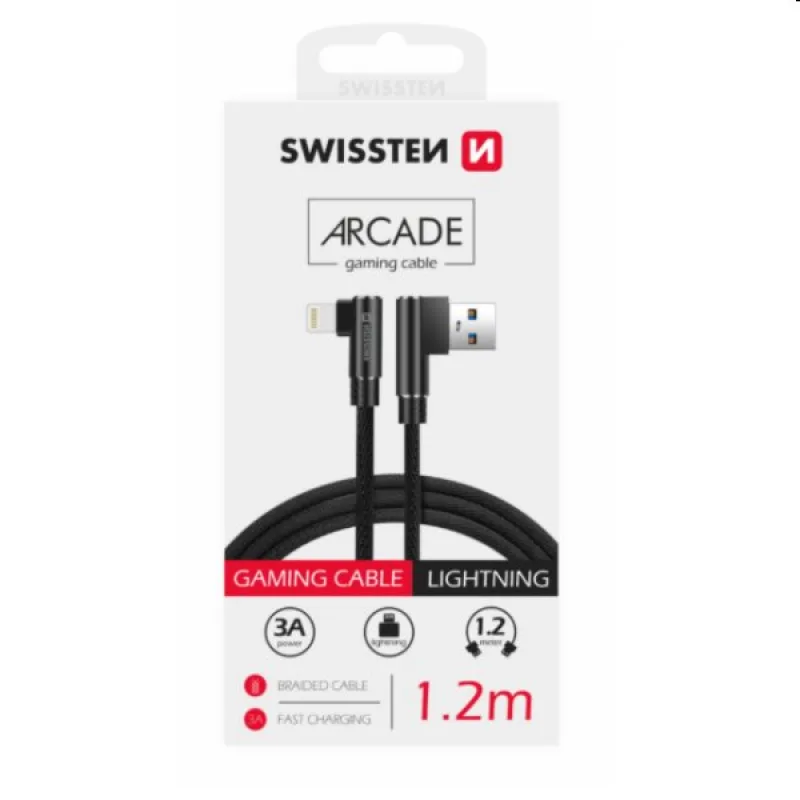 Swissten Data Cable Textile Arcade USB/LIGHTNING 1.2 m, black 71527700