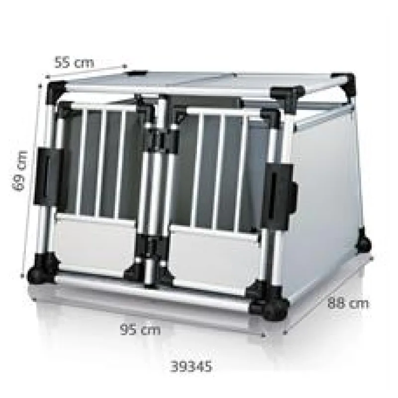 Transport.klec dvojitá, hliník.rám, pevné panely 95x69x88 cm 1 ks
