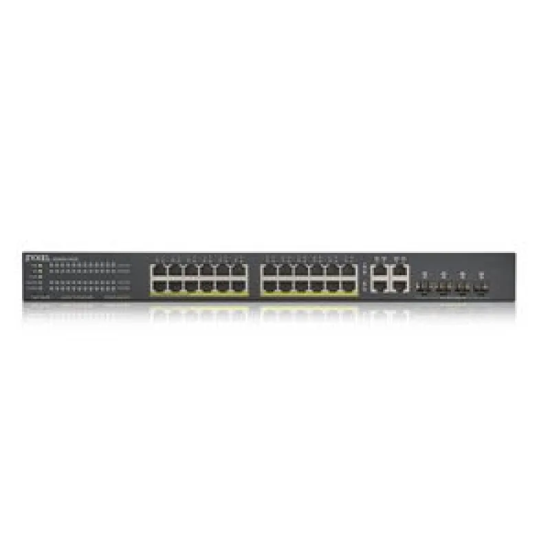 Zyxel GS1920-24HPv2, 28 Port Smart Managed PoE Switch 24x Gigabit Copper…